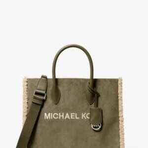 Mirella Medium Suede and Faux Shearling Tote Bag
